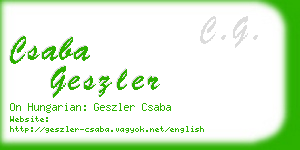 csaba geszler business card